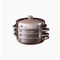 셰프쿡 4단 찜 전골 스텐찜기 스테인레스 전골냄비