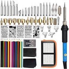 우드 버닝 키트 우드 버닝 공구 펜 세트 71PCS 온도 조절 사진 펜 엠보싱/캐빙 팁 납땜 팁 스텐실 스탠드 캐리 케이스, 단일옵션