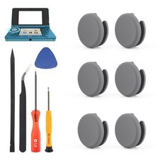 닌텐도 2DS용 6PCS 아날로그 스틱 캡 3DS 3DSXL 3DSLL 엄지스틱용 새로운 수리 도구 포함 2DSLL 액세서리(다크 그레이)