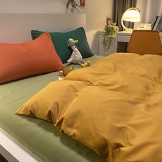 겨자색침대커버
