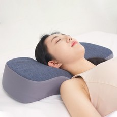 [높이조절패드포함] 1+1구성 잘자리 높이조절 메모리폼 C커브 경추베개 일자목, 그레이+그레이