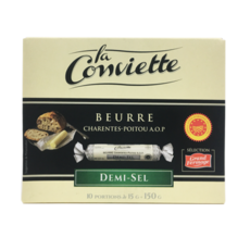 (7월 16일 발송!!)LA CONVIETTE 라꽁비에뜨 버터 가염 150g (15g X 10개입) 프랑스 명품버터