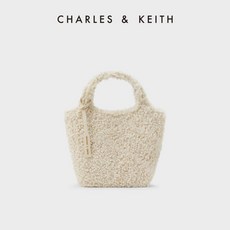 CHARLES&KEITH23 찰리앤키스 여성 양털 휴대용 토트 크로스백 겨울 가방 CK2-51220011-1