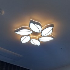 Vissko 오스람안정기 LED 나뭇잎 투톤 6등 거실 조명 LG칩 150W, 혼합 색상
