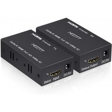MISOTT HDMI Extender over RJ45 Cat5e Cat6 이더넷 케이블 최대 196ft(60m) HDMI ~ RJ45 HDMI 전송기 및 수신기 지원 1080p, 단일옵션