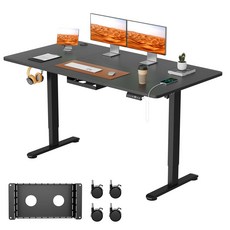 Homall 모션데스크 HE-01 전동 높이조절 책상 공부 사무 게임용 조절 스탠드 테이블, 블랙