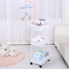 코코맘 국민 기저귀정리함 이동식 기저귀 트롤리, 3단, 블루