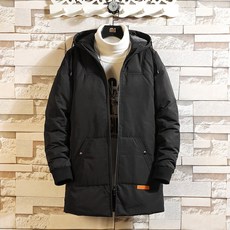 다운 남자 하프기장 보온 핫한 두꺼운 청년 코트 P150B31