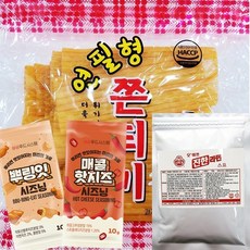 연필심쫀드기1봉+라면스프1봉(50G)+뿌리잇1개 매콤핫치즈1개(10G)SET, 10g, 1개