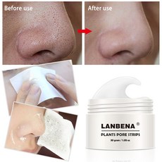 Lanbena 블랙 헤드 리무버 코 마스크 포어 스트립 블랙 마스크 필링 여드름 치료 딥 클렌징 페이스 마스크 오일 컨트롤 스, 단일상품