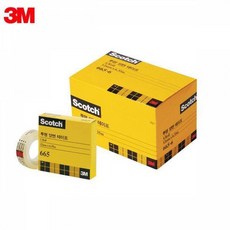 3M 스카치 투명 양면 테이프 오피스팩 665R-6 (12mm x6.35M) 리필 6개입, 노랑, 6개