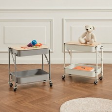 접이식 트롤리 2단 일반형 (INP1085S2), 그레이