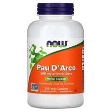 [1+1] 나우푸드 타히보 나무 껍질 포다르코 500 mg 250캡슐 Pau D Arco