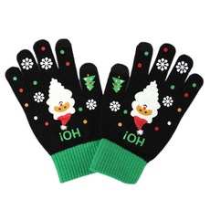 플라시 두꺼운 따뜻한 장갑 겨울 산타 클로즈 아크릴러브를 어린이용 장갑