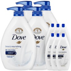 도브 뷰티너리싱 바디워시 1L 4개+휴대용 200ml 바디워시 6개, [DA1] 뷰티너리싱 4개+휴대용200ml 6개
