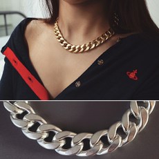 모스키코코 무광 왕체인 볼드목걸이 청키 레이어드