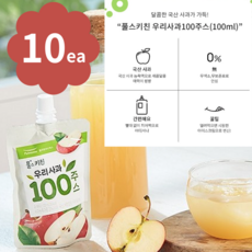 풀무원 풀스키친 우리사과100주스 과채음료, 40개, 100ml