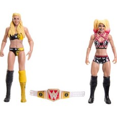 Mattel 마텔 WWE 액션 피규어 배틀팩 2팩 with 챔피언십 타이틀 더 락 vs 인류의 대결, Charlotte & Alexa Bliss