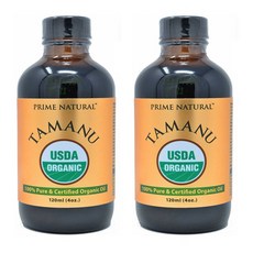 Prime Natural 비정제 타마누 호동씨 오일 Organic Tamanu Oil Cold Pressed 기미 효능 4oz(120ml) 2팩