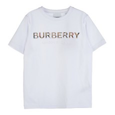버버리 [라벨루쏘] [버버리 키즈] 8050402 C KG5 EUGENE BURBERRY A1464 (8-10) 자수 로고 코튼 티셔츠