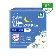 깨끗한나라 순수한면 입는 오버나이트 중대형 4P x 1팩, 단품, 1개, 4개입