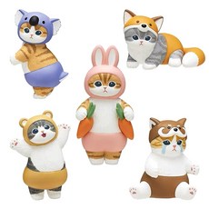 애니멀냥 시리즈2 고양이 피규어 5종 세트 동물 진열 장식 키링 선물용, 1박스