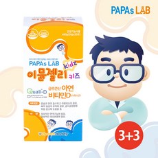 3+3 파파스랩 이뮨젤리 키즈 20g x 20포 어린이 아연 면역 유아 영양제 비타민D 젤리, 400g, 6개