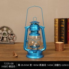 빈티지 분위기 감성 캠핑 랜턴 led 호야등 호롱불 차박 클래식 불멍 야산 야전, 28cm 청색개