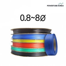 파워튜브코리아 열수축튜브 롤 0.8~8mm 최다사이즈 대용량, 2.5mm, 흑색, 1개