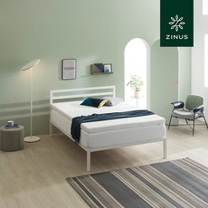 지누스 1500H 철제 침대 프레임 우든 슬랫 슈퍼싱글 SS 2color, 색상:블랙