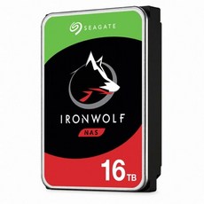 [SEAGATE] IRONWOLF HDD 16TB ST16000VN001 멀티팩 (3.5HDD/ SATA3/ 7200rpm/ 256MB/ PMR) [단일] - hdd16