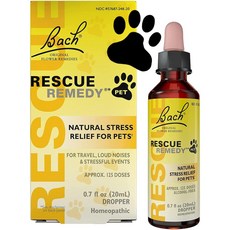 BachFlower Rescue Remedy 배치플라워 펫 에센스 레스큐 레미디 드롭퍼 0.7oz(20mL)