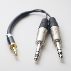 카나레 수제작 4.4mm to TRS Y 케이블 4.4 - TRS 6.3mm 앰프 DAC 연결 (길이 선택), 2m - 4.4dac