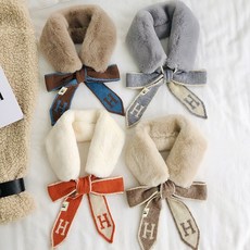 브리딩드림 스카프 앙상블 니트머플러 퍼 목도리 니트목도리 여성면(아사)스카프