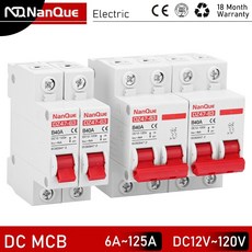 서킷브레이커차단기부품 dc mcb 12v 24v 48v 60v 110v 배터리 보호 회로 차단기 포지티브 네거티브 스위치 단락 2p 10a 20a 50a 100a 호환, 1p, 오전 10시, 1개