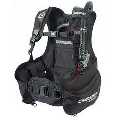 [아마존베스트]Cressi Durable Start Jacket Style BCD for Scuba Diving: Designed in Italy since 1946, Black with Red Accent_Medium, Black with Red Accent