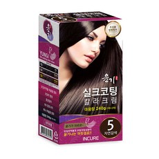 로브로제 윤기 실크코팅 칼라크림 240g / 대용량 새치커버 염색약, 5호(자연갈색), 1개