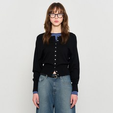 제너럴아이디어 WOMAN 시그니처 울 크루넥 가디건 [BLACK] WBD3L04511