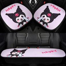  산리오 카툰 카시트 쿠션 마이멜로디 마멜 시나모롤 시나몬롤 쿠로미 베개 스티어링휠 핸들 커버 자동차 용품 3 종 세트, 1three-piece set 