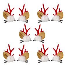 크리스마스 루돌프 머리핀 5개세트 사슴뿔 머리핀, 1개, 루돌프 머리핀_레드