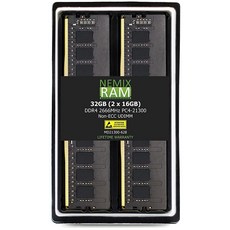 NEMIX RAM 64GB 4x16GB DDR42666MHz PC421300 NonECC UDIMM 2Rx8 1.2V 언버퍼드 메모리 데스크탑 PC용, [미국직배송] 32GB (2X16GB)