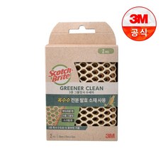 [3M]그리너클린 옥수수 3중 그물망사 수세미 2입, 1개