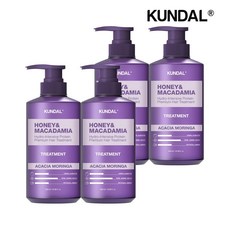 기타 쿤달 허니 앤 마카다미아 단백질 트리트먼트 아카시아모링가 500ml x4개, 4개