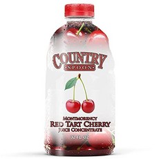 Country Spoon Montmorency Red Tart Cherry Juice Concentrate (32 oz 컨트리 스푼 몽모랑시 레드 타르트 체리 주스 농축액(32온스, 1개, 946ml