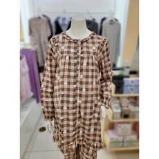 마더피아HY 임부복 임산부 체크 곰돌이 수유 잠옷상의 RTO205PA
