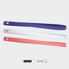 아디다스 헤어밴드 3개입 (블루 화이트 핑크) + 볼펜