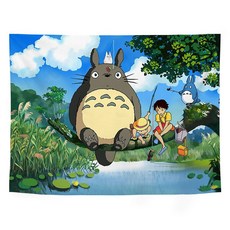 토토로 패브릭 포스터 귀여운 방꾸미기 그림 포스터 totoro fabric poster 150x130cm, 디자인1