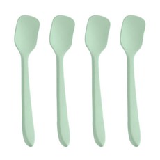 덕주방 요거트 디저트 실리콘 스푼 숟가락, 4개, 민트