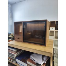 원목화장실 특대형 숨숨집 고양이원목화장실 고양이 캐비닛형 사막화방지 배변칸 3C도어, 스탠다드-호두-라이트+3C 강화유리문, 1개