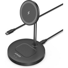 Anker 무선 충전 스탠드 PowerWave 2in1 마그네틱 라이트 USB C 케이블 포함 No AC Adapter, Black